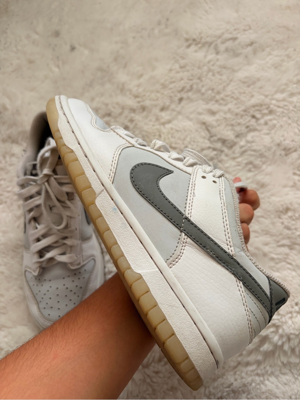 Nike Dunk Low - White & Gray Sneakers - Picture 9 of 11
